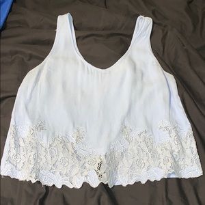 Baby blue cropped tank top